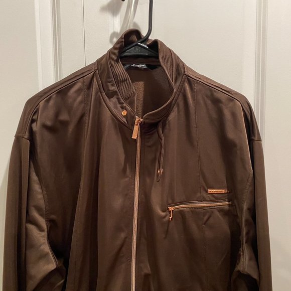 🎉 HOST PICK 🎉 Sean John Brown Track Jacket Size w Copper Accents Size 2XL - Picture 3 of 10